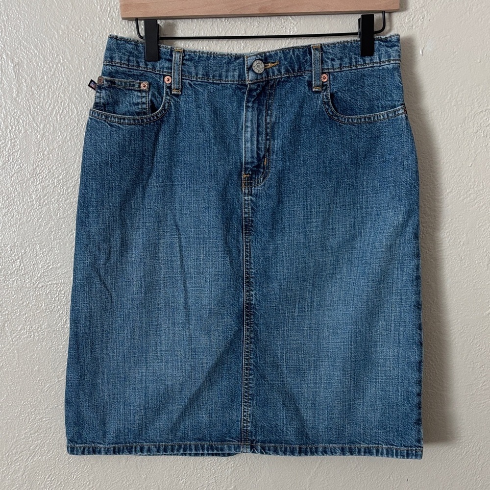 Vintage Ralph Lauren Polo Jeans Co Women’s Blue Denim Skirt Size 4